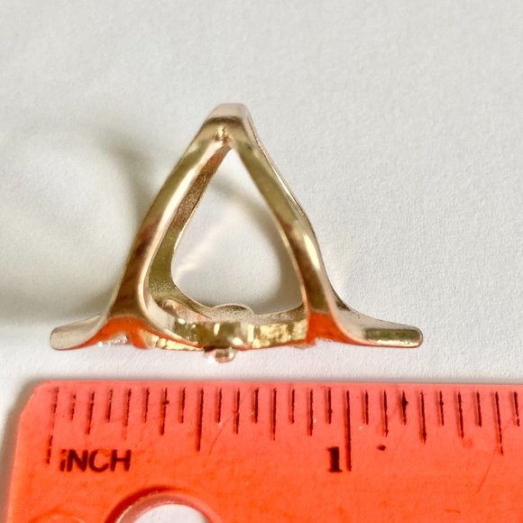 Rose Gold Cubic Zirconia Cocktail Ring Boho Art Deco Size 7 Plated Statement - Picture 11 of 12